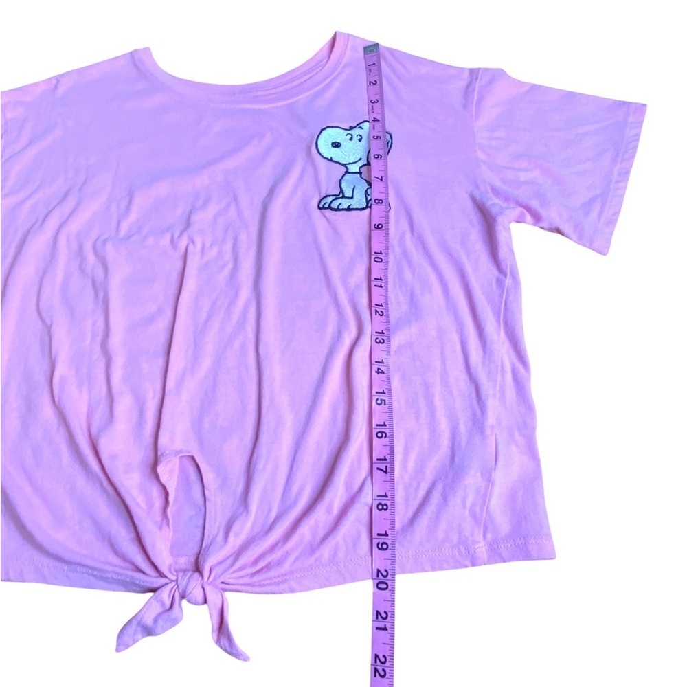 Peanuts Pink Cropped Tie Front T-Shirt Women’s Size XXL - Picture 7 of 9